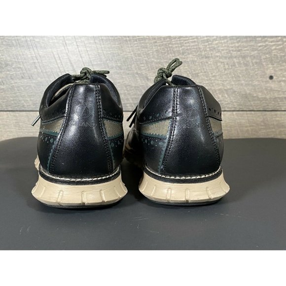Cole Haan Zerogrand Mens Wing Tip Shoes Black And Olive Size 8.5
